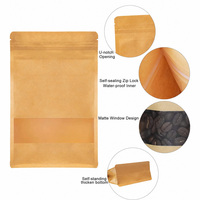 Sachets en papier kraft à fond plat avec fermeture éclair, imprimés sur mesure pour l'emballage d'aliments secs et de snacks, commande en gros pour la chaîne d'approvisionnement