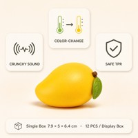 Jouet à presser en forme de mangue en TPR, changeant de couleur, anti-stress, jouet sensoriel sonore et croulante pour enfants et adultes