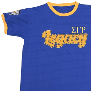 Camiseta Azul Legado de la Hermandad Sigma Gamma Rho para Mujer, con Escudo Bordado con Letras Griegas, Camiseta de Algodón Premium para Mujer, Ropa Griega - Product Image 6