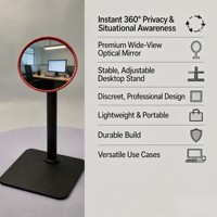 Miroir de confidentialité convexe rond de 13 cm pour ordinateur, miroir anti-espion en acrylique incassable avec support réglable