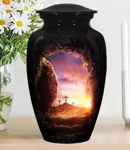 Handcrafted Aluminum Cremation <b>Urn</b> Personalized <b>Urns</b> with Meena Coating Engraving Available Keepsake (3 Cu) & <b>Large</b> (220 Cu) - Product Image 1