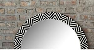 Miroir mural artistique en MDF Matériau mixte Design décoratif avec illustration en résine de bois naturel et détails en incrustation d'os - Product Image 2