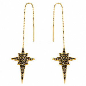 925เงินสเตอร์ลิงสีฟ้า Polestar หูต่างหูด้ายตุรกีขายส่งเครื่องประดับแฟชั่นอินเทรนด์สำหรับผู้หญิง - Product Image 3