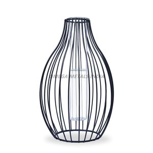 แจกันโลหะสีเงินและสีขาวรูปทรงนาฬิกาทรายพื้นผิวตกแต่งบ้านที่ทันสมัยและจัดแสดงดอกไม้ดีไซน์ล่าสุด - Product Image 3