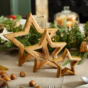 Estrella de diseño elegante con soporte colgante hecho con mango Caja de madera Artículo colgante de estrella de Navidad para decoración de Navidad - Product Image 6