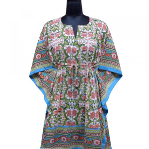 Best Selling Products <b>Kaftan</b> Women Free Size 100% Cotton Hand Block Printed Beautiful Beach <b>Kaftans</b> for Sale at Best Price - Product Image 1