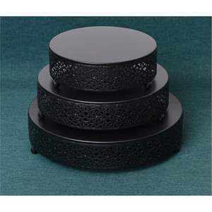 Soportes para Pasteles Electrochapados en Oro Rosa, Venta al Por Mayor de Fábrica, Soporte de Metal de Alta Calidad para Postres, Juego de 3 Niveles, Pedestal para Pastelería - Product Image 5