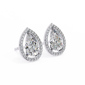 Boucles d'oreilles uniques en or 18 carats avec diamant de laboratoire, boucles d'oreilles de qualité supérieure - Product Image 1