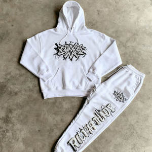 Conjunto de Ropa Deportiva de Invierno para Hombre, Unisex, Pantalones Deportivos de Campana, Sudadera con Capucha, Impresión de Logotipo Personalizada, Tejido Grueso - Product Image 2