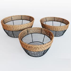 Handmade Seagrass Basket with Black Metal Accents Ideal for Bathroom Countertop <b>Storage</b> Stylish and Durable Organizer - Product Image 6