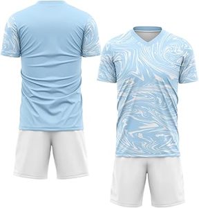 Maillot de football personnalisé pour hommes, t-shirts de football personnalisés pour enfants et adultes avec logo au numéro de l'équipe - Product Image 5