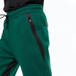 2023/24 haute qualité hommes Jogging pantalon vert foncé basique coupe droite Style décontracté avec cordon fermeture éclair poche nouveauté - Product Image 2
