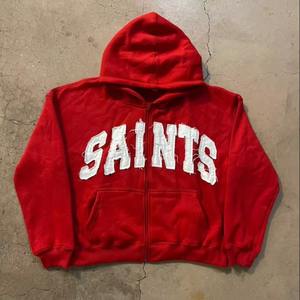 Sweat à capuche d'hiver en coton mélangé, lavage à l'acide, appliqué personnalisé, broderie, conception de votre texte, logo - Product Image 1