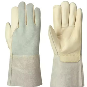 Gants de soudage de jardin en cuir Gants en cuir de chèvre Gants en cuir de travail de sécurité Industriels pour la construction - Product Image 1