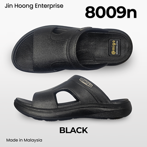 รองเท้าแตะผู้ชาย PVC สีดำ น้ำหนักเบา กันลื่น สวมใส่สบาย รองเท้าลำลอง ขายส่งจำนวนมาก @migo 8009n ผลิตในมาเลเซีย - Product Image 3