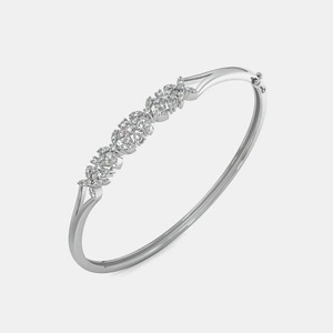 18K White Gold Chain <b>Bracelet</b>, Lab Created Diamond F/VS1, Solid Gold Jewelry, Gift for Birthday - Product Image 2