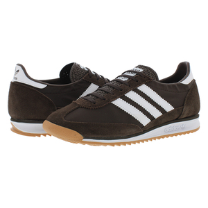 Adidas Originals Chaussures SL 72 pour femmes Marron clair/Blanc Logo brodé Tissu en maille Maille Automne Légères Sneakers éclairées - Product Image 3