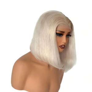 Parrucche Lace Front in Capelli Brasiliani Biondi Decolorati 613, Vergini, Densità 180%, Senza Colla, <span class=keywords><strong>Bob</strong></span> <span class=keywords><strong>Corto</strong></span> 12 Pollici, Grado 10A per Donne - Product Image 2