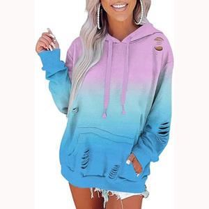 Vente en gros de pulls à capuche surdimensionnés de sport vierges pour femmes pullover design pullover uni anti-boulochage sweats à capuche respirants pour femme - Product Image 6