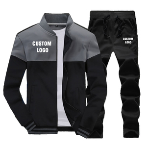 Ensemble de jogging vierge pour hommes, survêtement, survêtement à fermeture éclair avec logo personnalisé, survêtement de survêtement pour hommes, survêtement de survêtement de marque privée personnalisé - Product Image 1