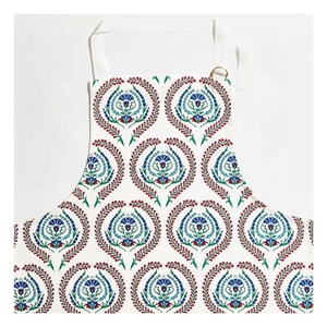 100% Cotton Linen Bib <b>Apron</b> Cute Flower Lotus Pattern Home Decorative <b>Kitchen</b> Restaurant Cooking Delantal Custom Logo Design - Product Image 6
