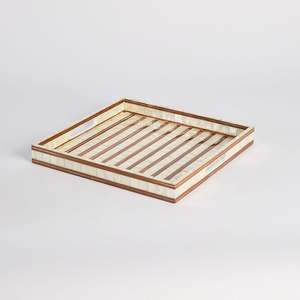 Square MOP Tray With Glossy Finish Perfect For Displaying Glassware <b>Candles</b> And Serving Guests During Events - Product Image 3