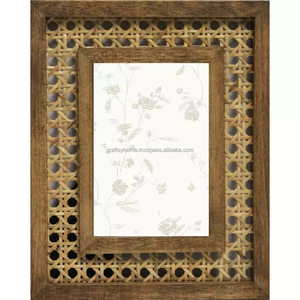 Decoración moderna para el hogar, borde de ratán creativo, marco de madera, adorno de flores secas, marco decorativo hecho de madera de alta calidad - Product Image 1