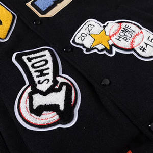 2025 Varsity chaqueta de béisbol para hombres logotipo personalizable bordado cuello tejido Letterman chaquetas - Product Image 5