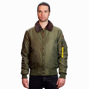 แจ็คเก็ตบอมเบอร์ผู้ชายแบบหนา สำหรับฤดูใบไม้ร่วง ลายปักแบบแพทช์เวิร์ค ด้านหน้ากันน้ำ แบบกลับด้านได้ สกรีนโลโก้ได้ - Product Image 5