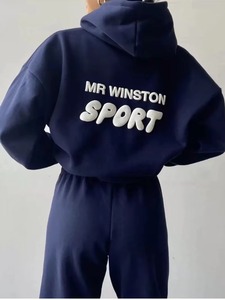 Sudaderas con capucha holgadas de gran tamaño con cremallera de invierno y logotipo personalizado para mujer, Sudadera con capucha, ropa de moda Y2k 2023 - Product Image 3