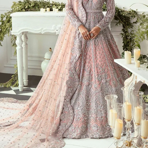 Style pakistanais longue Designer Net tissu Maxi robe pour les femmes mariage Collection de vêtements ethniques pour les femmes vêtements traditionnels - Product Image 2