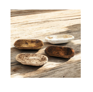 Cuencos de masa de madera, forma redonda decorativa, cuenco de madera tallado a mano rústico, fabricación de velas de frutas de granja, decoración - Product Image 3
