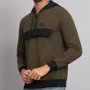 Sweat à capuche teint uni pour homme nouveau design de qualité supérieure sweats à capuche en coton et polyester avec fermeture éclair - Product Image 2