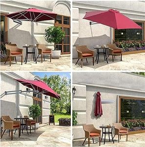 Sombrillas para Patio y Jardín, Parasoles Portátiles, Sombrillas de Aluminio para Patio con Montaje en Pared - Product Image 3