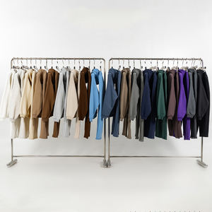 Conjuntos de sudadera con capucha personalizada de alta calidad de lana de color liso hombre mujer Puff estampado bordado sudaderas con capucha suéter y pantalones conjuntos de 2 piezas - Product Image 6