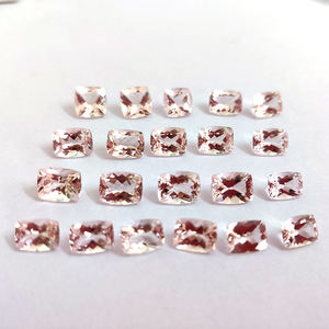 Gema morganita rosa de 9x7mm, piedra octagonal tallada Rectangular, Gema suelta, Gema rosa - Product Image 3