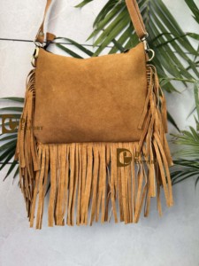 Bolso con flecos de piel de vaca con estilo occidental para mujer, novedad en bolso de gamuza multiusos - Product Image 2