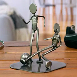 งานประติมากรรมรูปกวางเคลือบทองอะลูมิเนียมคุณภาพส่งออก ZAHID EXPORT งานหล่อขัดเงาทันสมัย สำหรับตกแต่งบ้านบริเวณทางเข้า - Product Image 2