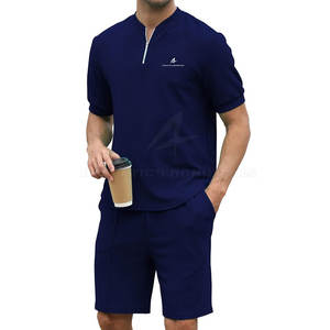 ชุดกีฬาสำหรับผู้ชายกางเกงขาสั้นและเสื้อเชิ้ตลำลองสวมใส่สบายสำหรับออกกำลังกายในฤดูร้อนโลโก้ออกแบบได้ตามต้องการ - Product Image 1