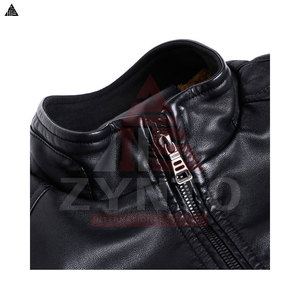 Blouson en cuir noir d'hiver pour homme, élégant, toutes tailles, avec logo personnalisé et étiquette privée, blouson en cuir avec fermeture éclair - Product Image 4