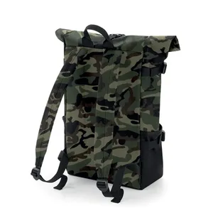 Customizable <b>Roll</b>-Top <b>Backpack</b> Block Merchandising Promotional Item - Product Image 3