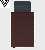 Dompet Unisex VAND Premium All-In-One dengan Penutup Snap, Desain Pendek-Tipis, Kulit Nappa Kambing Buatan Tangan, Katun Tahan Lama, RFID
