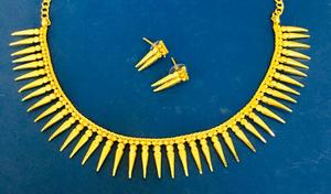 ชุดสร้อยคอแฟชั่นดูไบชุบทอง24K ชุดต่างหูกำไลข้อมือวัสดุทองแดงสำหรับบัลแกเรียและไก่งวง - Product Image 2