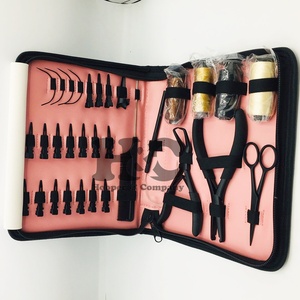 Herramientas para el cabello: Alicates de acero inoxidable de grado quirúrgico de color personalizado para extensiones de cabello, tijeras de microperlas y peine para uso comercial. - Product Image 3