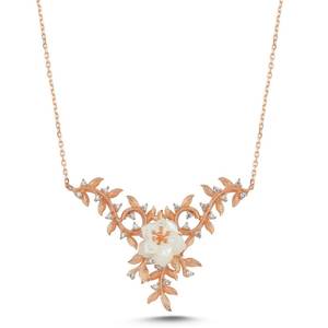 สร้อยคอไข่มุกดอกซากุระสีทองเครื่องประดับดอกไม้หรูหราเป็นแรงบันดาลใจจากธรรมชาติจี้ดอกไม้ซากุระสร้อยคอของขวัญสำหรับเธอ - Product Image 1