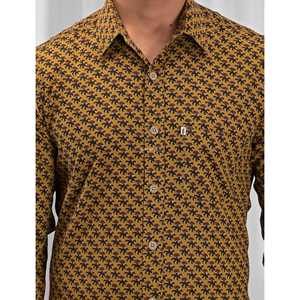 Chemise décontractée pour homme en coton imprimé à manches longues, respirante, en popeline ou tissu Oxford, motif floral ou à pois, offre ODM - Product Image 2