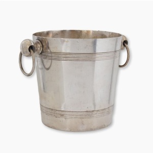 ถังแช่ไวน์ทำจากโลหะทำโลโก้แนววินเทจถังเก็บความเย็นและขวดน้ำแข็งสีเงินสำหรับงานเลี้ยงงานแต่งงาน - Product Image 1
