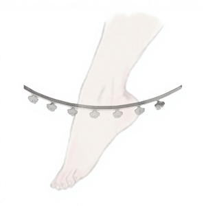 CUCOCUCA YFB A036 P Cavigliera in acciaio inossidabile placcato argento, misura regolabile, design ispirato alla natura per uso quotidiano, spedizione UE in 48 ore - Product Image 1