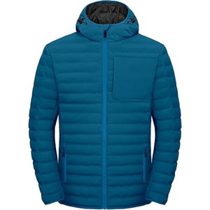 New 2026 Latest Style Men's Canvas Stand Collar Front Customizable Puffer Jacket Shiny <b>Bubble</b> Quilted Design Winter Windbreaker - Product Image 1