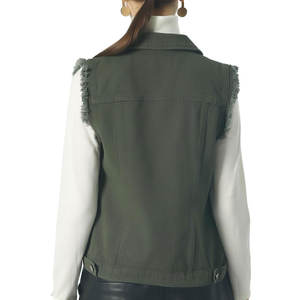 Gilet en jean sans manches respirant, nouveau design personnalisé, tendance, pour femmes, taille adulte, col rabattu - Product Image 6